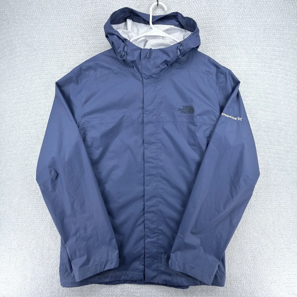 The North Face DryVent Rain Jacket Men's XL Blue Hooded Grundfos Waterproof
